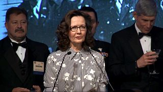 Image: Gina Haspel speaks at the 2017 William J. Donovan Award Dinner, Oct.