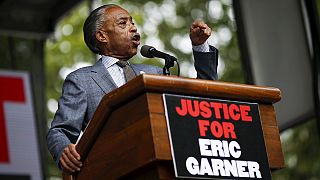 Tüntetés Brooklynban Eric Garner halálának évfordulóján