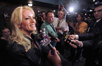 Stormy Daniels during a press event in 2009.
