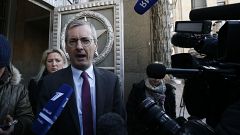 Image: British Ambassador to Russia Laurie Bristow leaves the Russian Forei