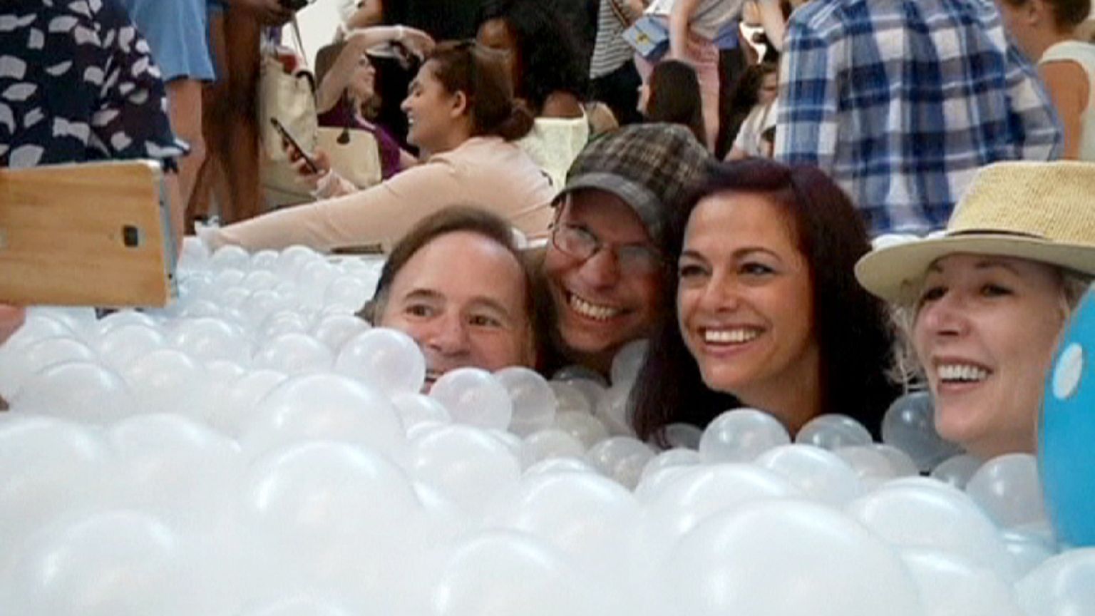 Playing in a plastic sea in Washington D.C.