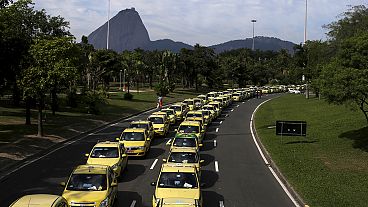 Manifestation contre Uber au Brésil