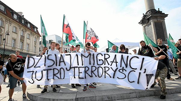Bevándorlási kérdés: ellenzők és támogatók Varsóban Bevándorlási kérdés: ellenzők és támogatók Varsóban