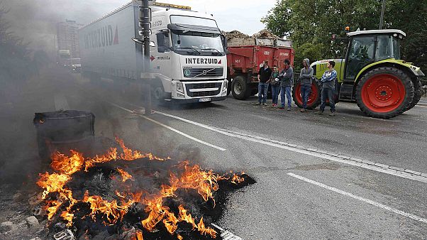 La protesta degli agricoltori francesi. Bloccate merci al confine con Germania e Spagna La protesta degli agricoltori francesi. Bloccate merci al confine con Germania e Spagna