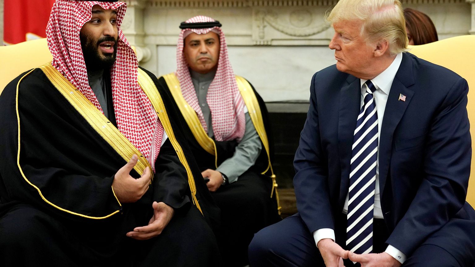 Image: Saudi Arabia's Crown Prince Mohammed bin Salman delivers remarks as 