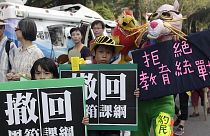 Taiwanese protesters march against controversial textbook changes