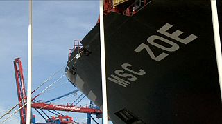 Hamburg "baptises" world's largest container ship