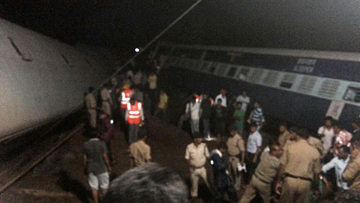 At least 20 killed as two trains derail in central India