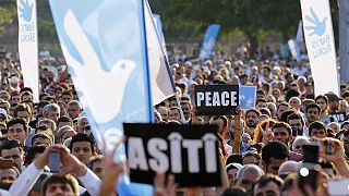 Multitudinaria manifestación por la paz en Estambul