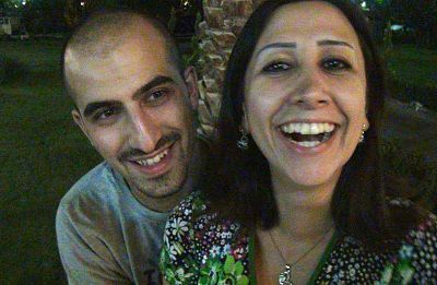 Bassell Khartabil and Noura Ghazi Safadi, in August 2011, a month after their engagement.