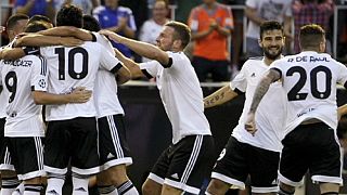 El Valencia gana 3-1 al Mónaco en el partido de ida de los playoff de la Champions League