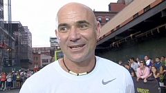 Tennis-Stars spielen in den Straßen New Yorks