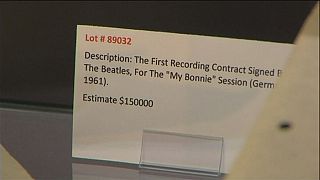 Se subasta el primer contrato discográfico de Los Beatles