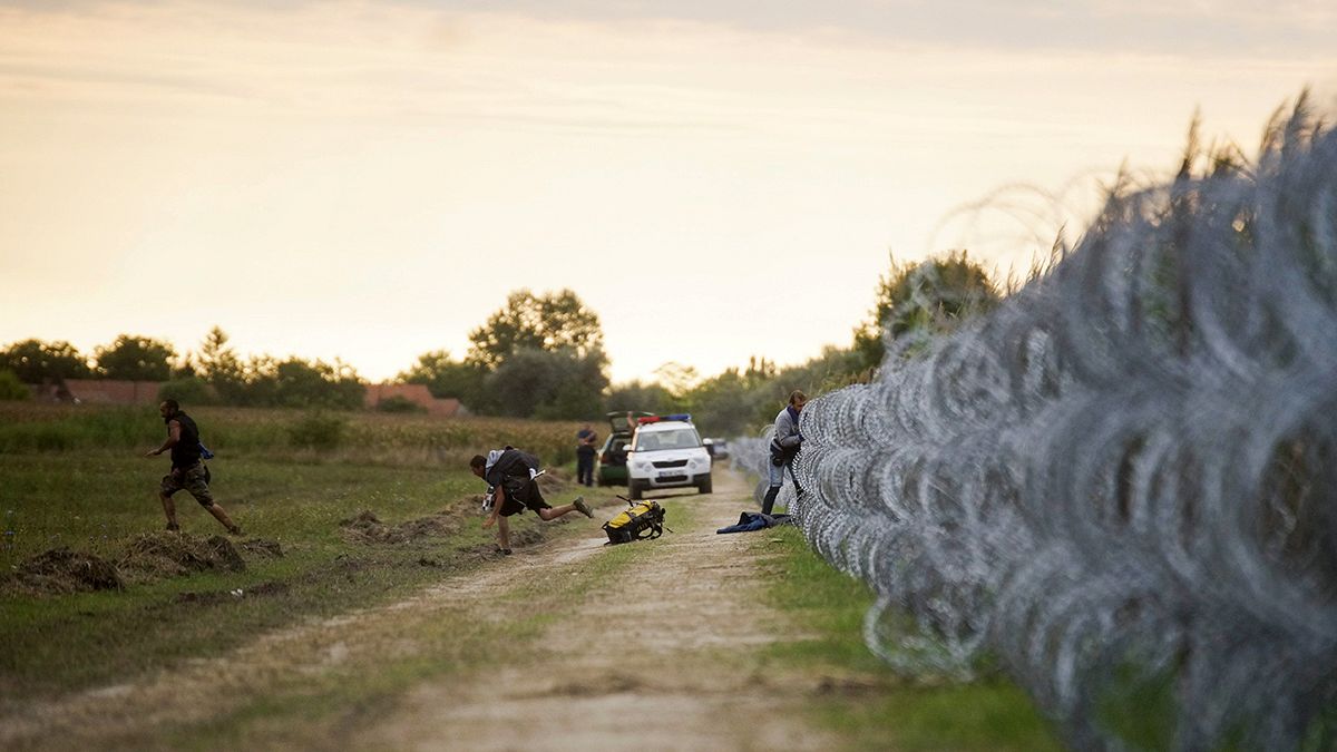 Könnygáz a röszkei táborban, több ezer menekült érkezett egyszerre Magyarországra