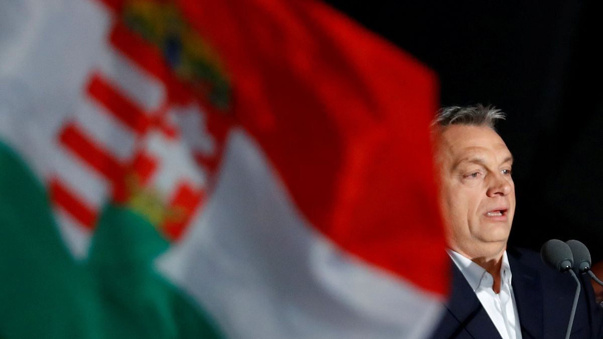 Image: Hungarian Prime Minister Viktor Orban addresses the supporters after