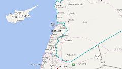 Image: A map showing Syria, Lebanon and Israel