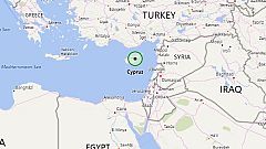 Image: Map showing Cyprus and Syria