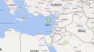 Image: Map showing Cyprus and Syria