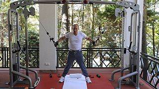 Putin y Medvédev comparten pesas