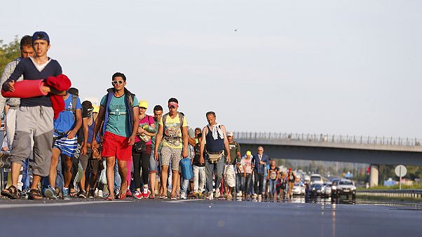 Hungria: Começou a grande marcha dos refugiados sírios Hungria: Começou a grande marcha dos refugiados sírios