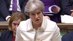 Image: Britain's Prime Minister Theresa May makes a statement in the House 