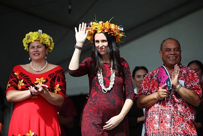 New Zealand Prime Minister Jacinda Ardern, seen here at an Auckland festival in March, will be the first elected leader to take maternity leave.