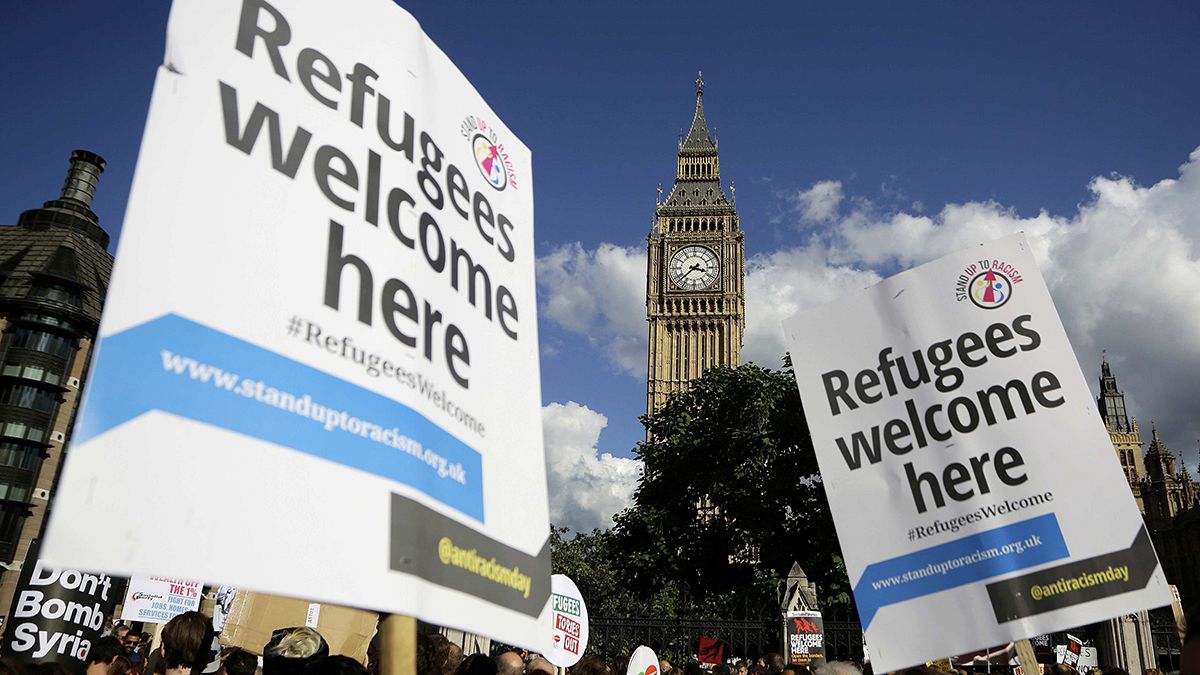 تظاهرات بزرگ در لندن به نفع پناهجویان