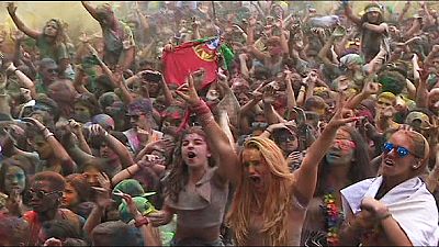 Riotous scenes of colour at Portugal festival