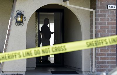 Authorities search the home of  Joseph James DeAngelo in Citrus Heights, California, on Wednesday.