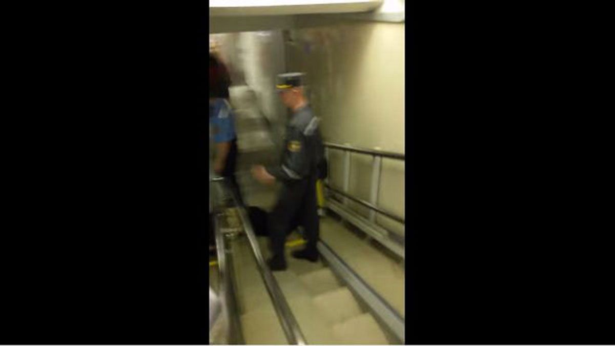 Minsk police drag blind man down stairs