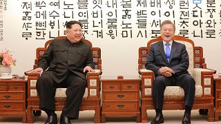 Image: Kim Jong Un and Moon Jae-in on April 27, 2018