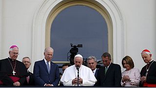 Pope Francis prays for the victims of the Hajj tragedy