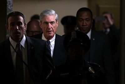 Special counsel Robert Mueller leaves after a closed meeting with members of the Senate Judiciary Committee in June 2017.