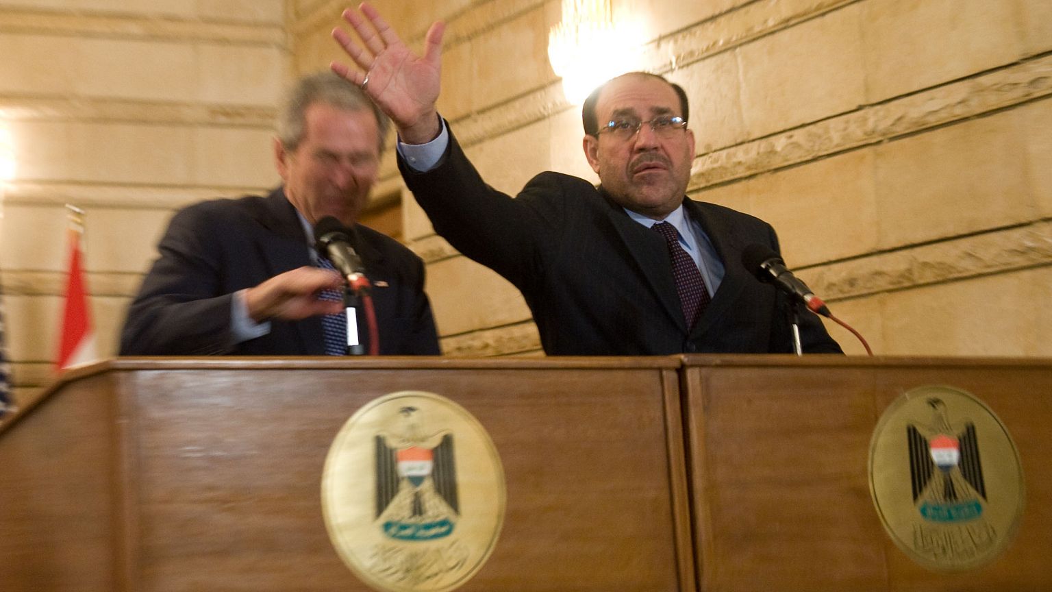 Image: Nouri al-Maliki and George W. Bush