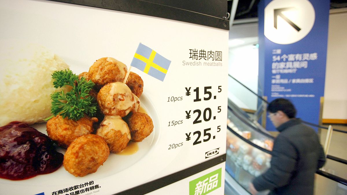 Image: Ikea's Swedish meatballs on a sign in the Ikea Cafe.