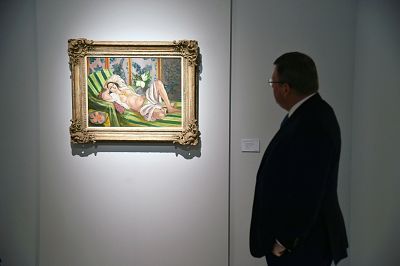"Odalisque couchee aux magnolias" by Henri Matisse is seen during a Christie\'s preview presenting the collection of Peggy and David Rockefeller, in New York on April 27, 2018, to be auctioned May 8-10.