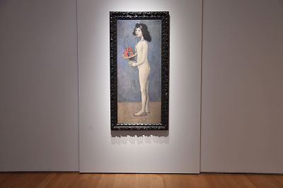 "Fillette a la Corbeille Fleurie" by Pablo Picasso is seen during a Christie\'s preview presenting the collection of Peggy and David Rockefeller, in New York on April 27, 2018, to be auctioned May 8-10.