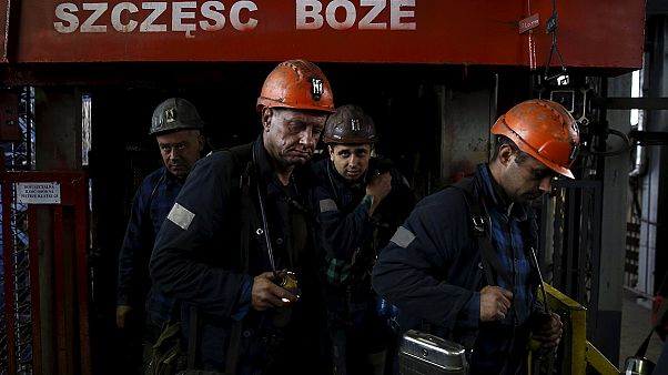 Los mineros polacos del carbón, en huelga Los mineros polacos del carbón, en huelga