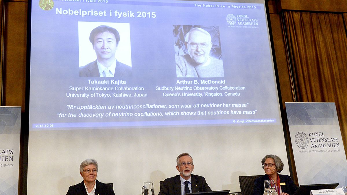 Nobel: neutrinos pair win 2015 Nobel physics prize
