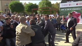 Kosovo PM pelted with eggs