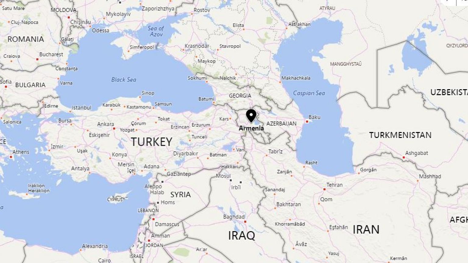Image: A map showing Armenia