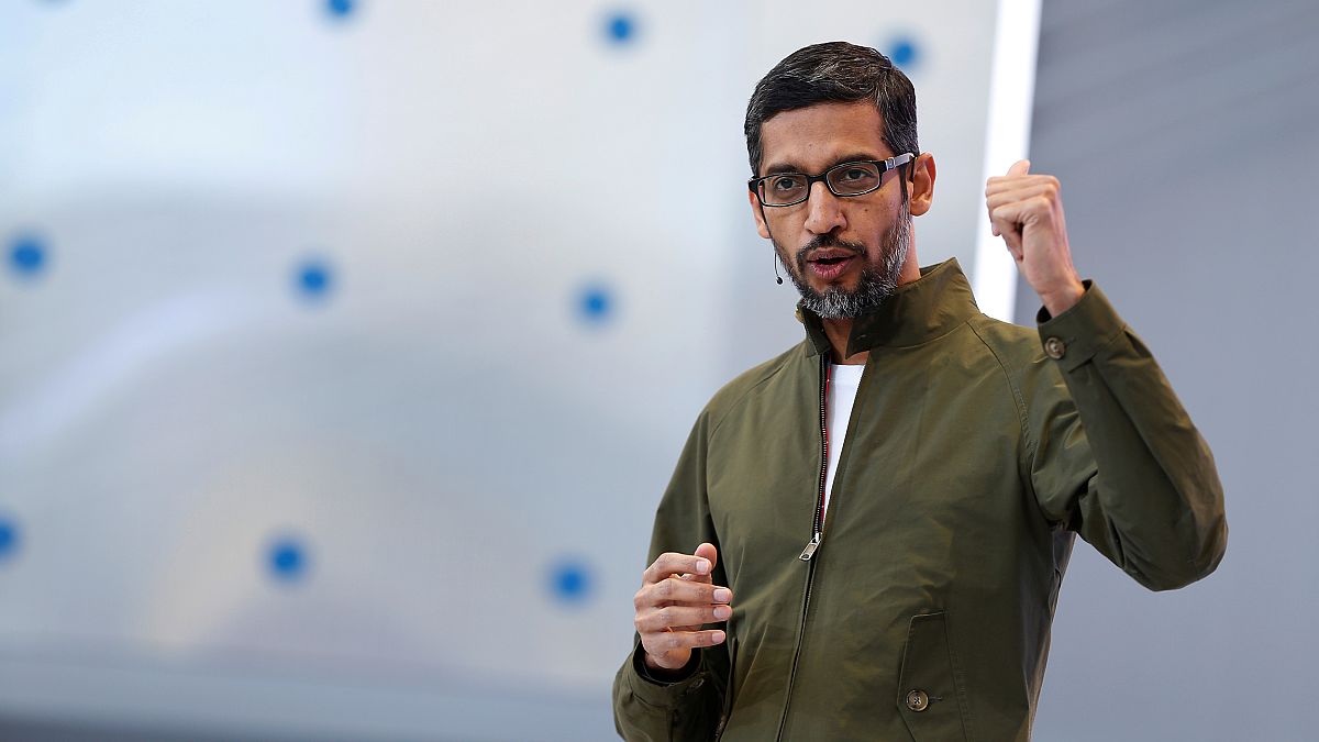 Image: Google CEO Sundar Pichai speaks during the annual Google I/O develop