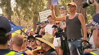 تظاهرات گروهی از مخالفان ساخت مسجد در استرالیا