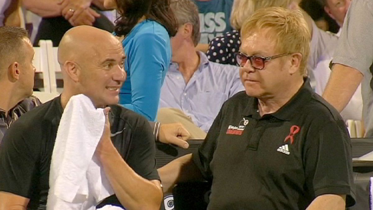 Racket Man: Sir Elton John hits a winning note at charity match