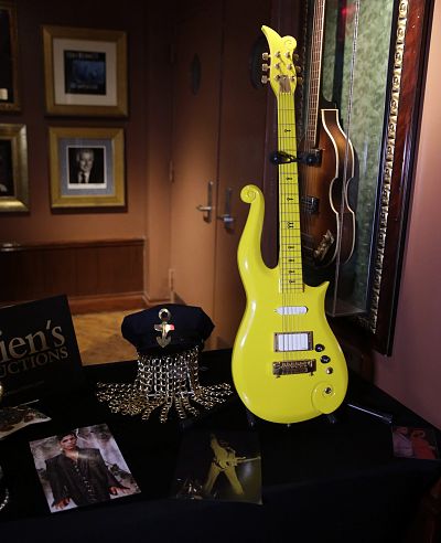 Prince\'s yellow Cloud guitar.