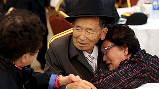 Poignant moments as Korean families wrenched by war meet again