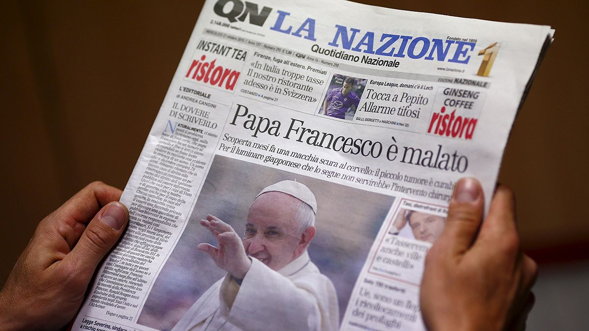 Pope Francis brain tumour report denied by Vatican