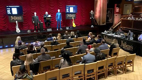 Image: A Prince memorabilia auction at the Hard Rock Cafe in New York City 