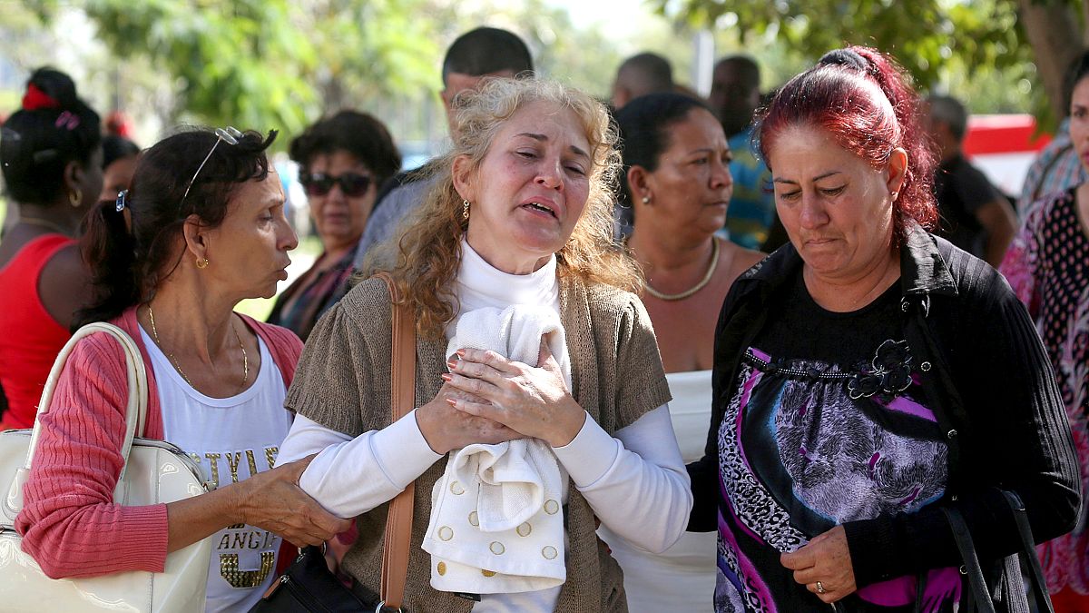 Image: Relatives of victims of the Boeing 737 plane that crashed after taki