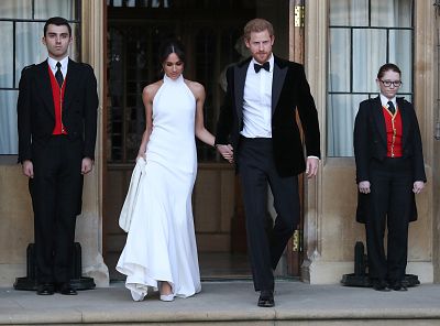 The new Duke and Duchess of Sussex made an outfit change for the evening.
